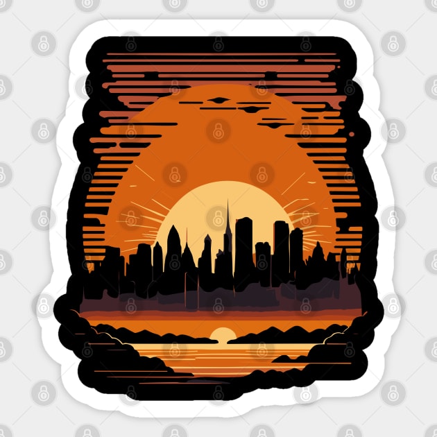 City Sunset Sticker by InspiredByTheMagic